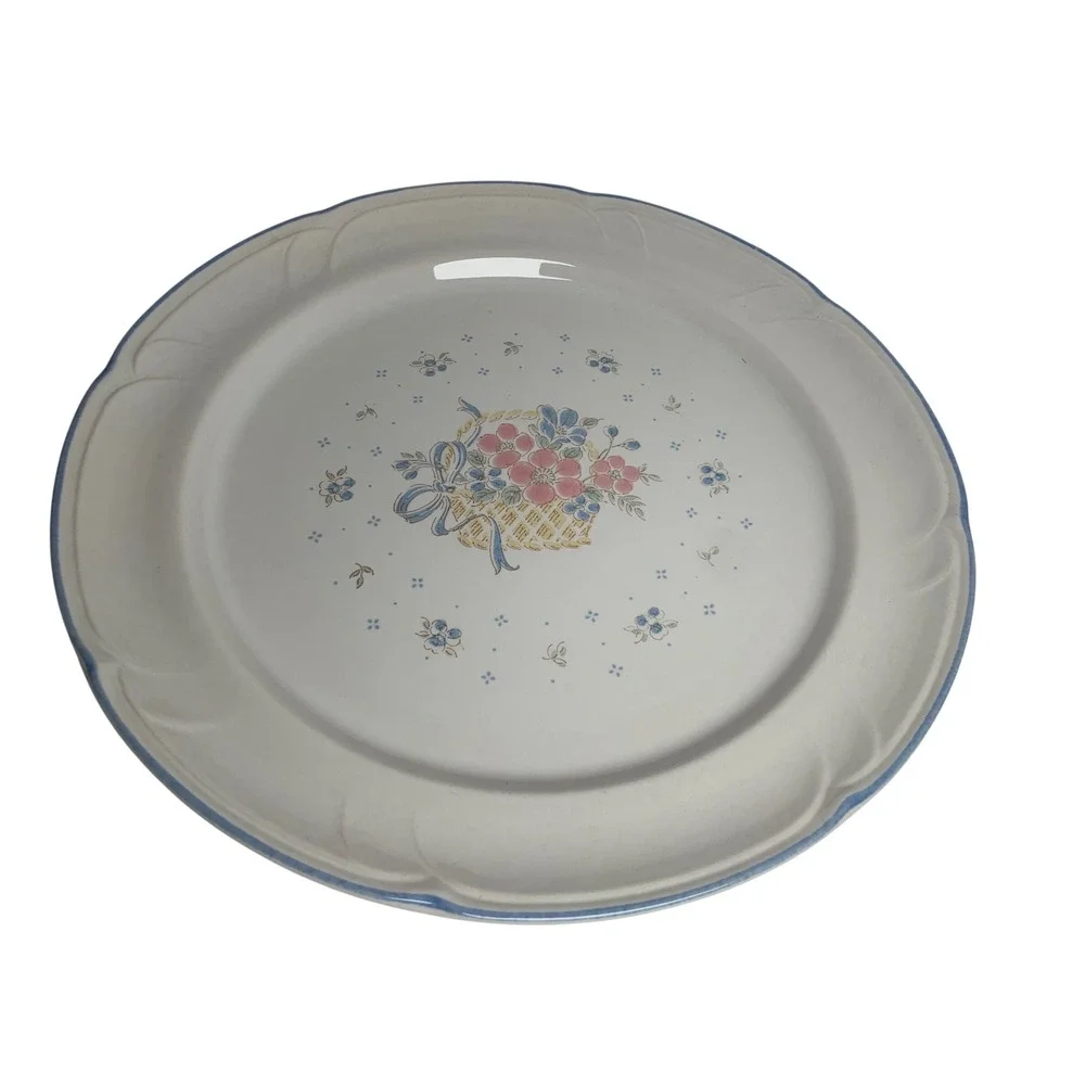 VTG Country Basket Collection Japan Floral Stoneware‎ Serving Plater Cottagecore